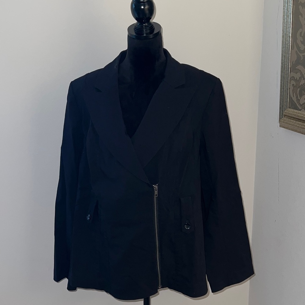 Lane Bryant black zip up blazer sport suit jacket Sz 20